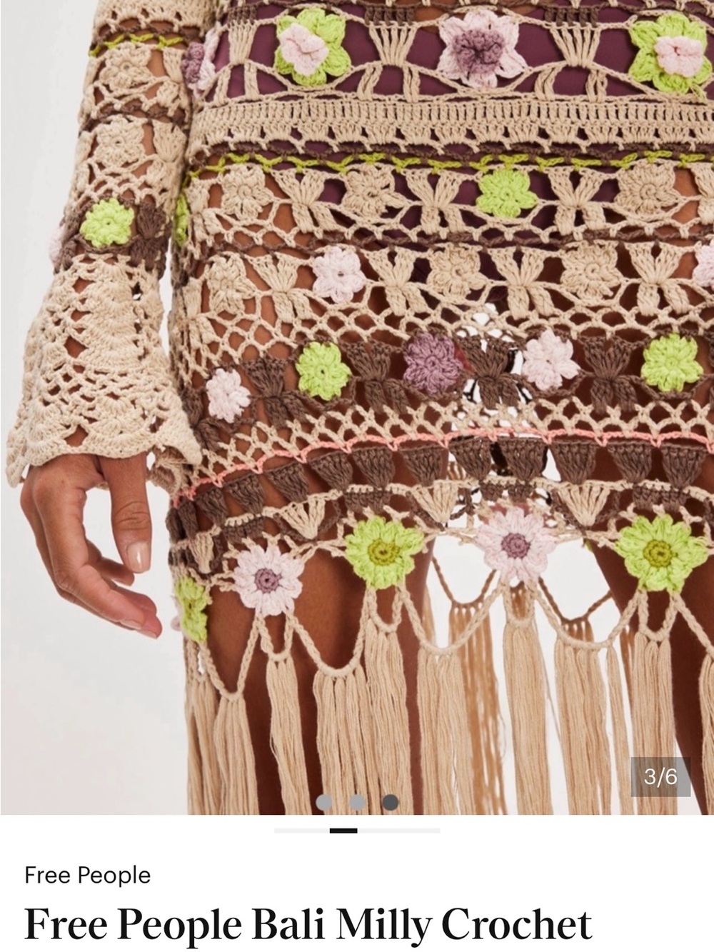 Free People Bali Milly Crochet Maxi Dress - Picture 3 of 7